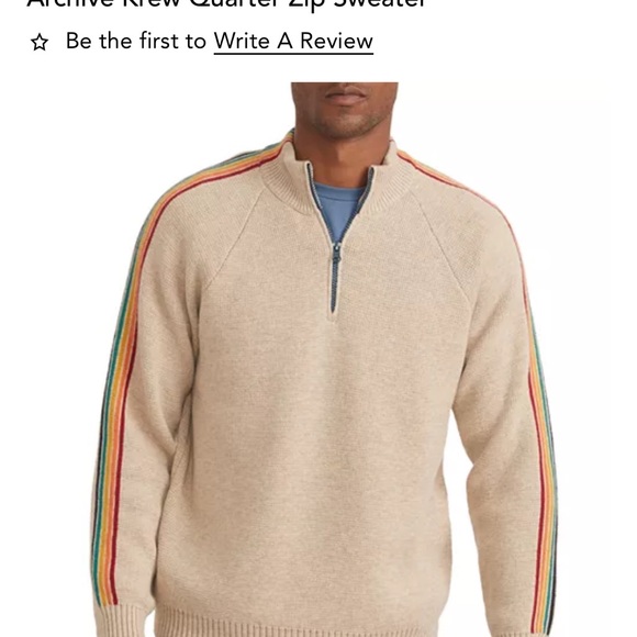 Men's Marine Layer Archive Krew Sweater Rainbow Stripe Medium - Picture 2 of 11